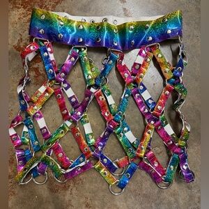 Rainbow Festival Rave Harness Belt sz XS New
